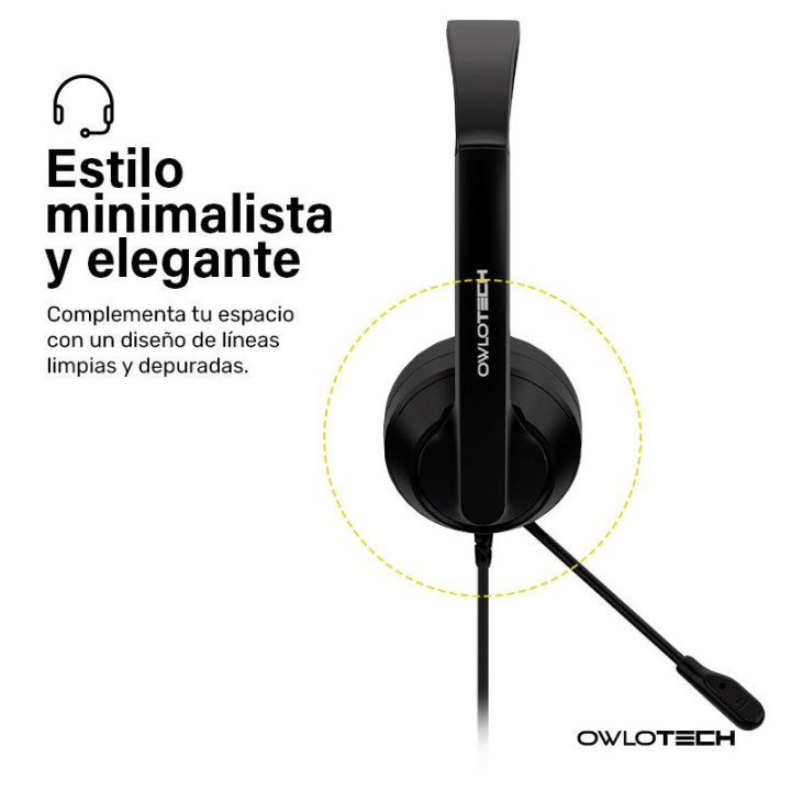 Owlotech DeskBuds Auriculares Diadema con Micrófono Negro