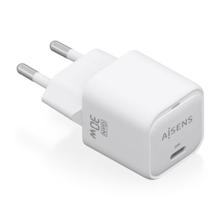 Cargador Aisens GaN 30W USB-C PD3.0 QC4.0 Blanco