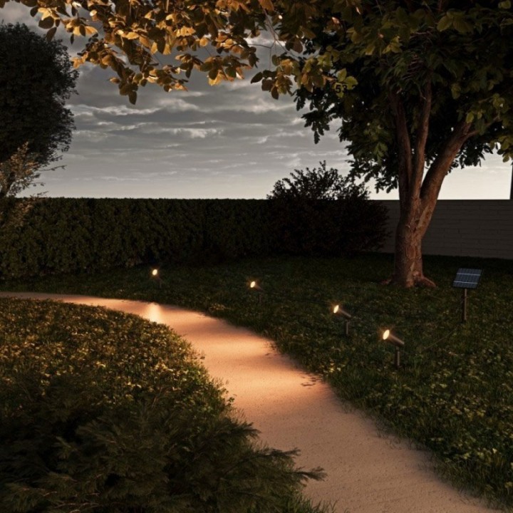 Ledme Roxi Kit de 4 Focos Solares LED con Pincho 3000K