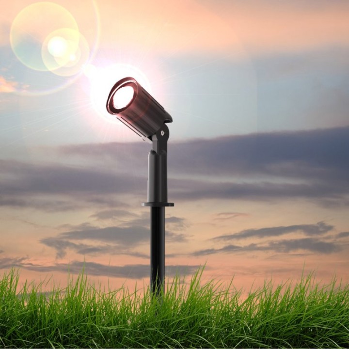 Ledme Roxi Kit de 4 Focos Solares LED con Pincho 3000K