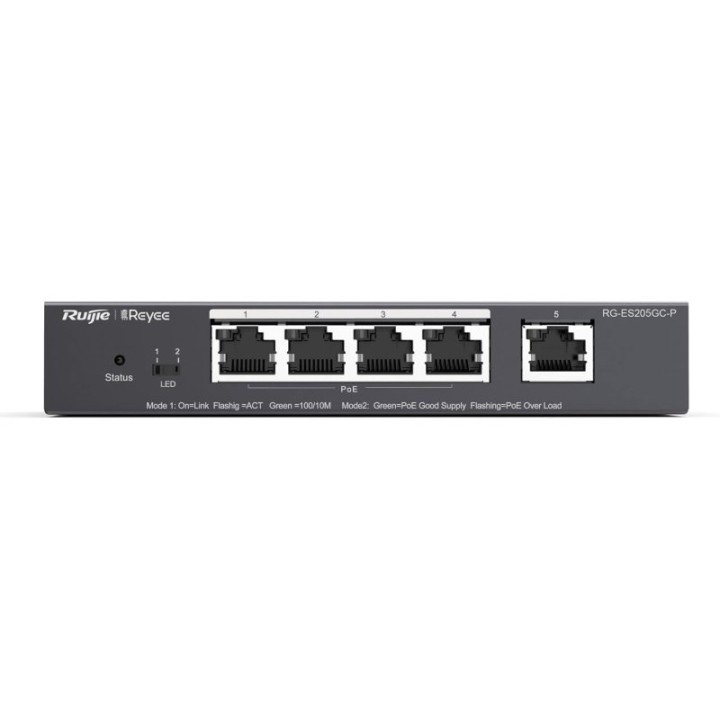 Ruijie Networks RG-ES205GC-P Switch 5 Puertos Gestionado L2 Gigabit Ethernet PoE