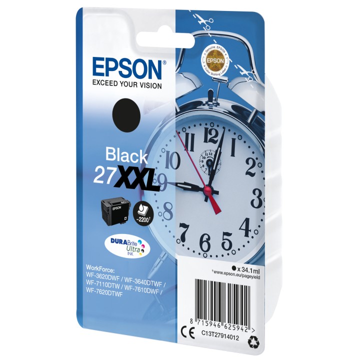 Tinta Epson 27XXL T2791 Negro 34.1ml (C13T27914012)