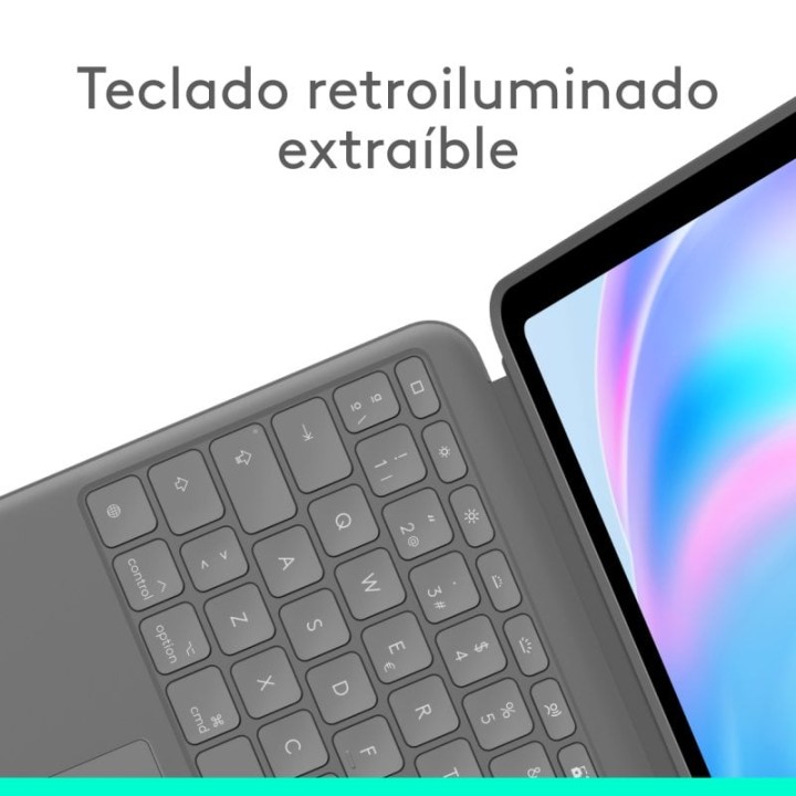 Logitech Combo Touch Funda con Teclado Español QWERTY Gris Oxford para iPad Air 13" (M2, M3, M4)