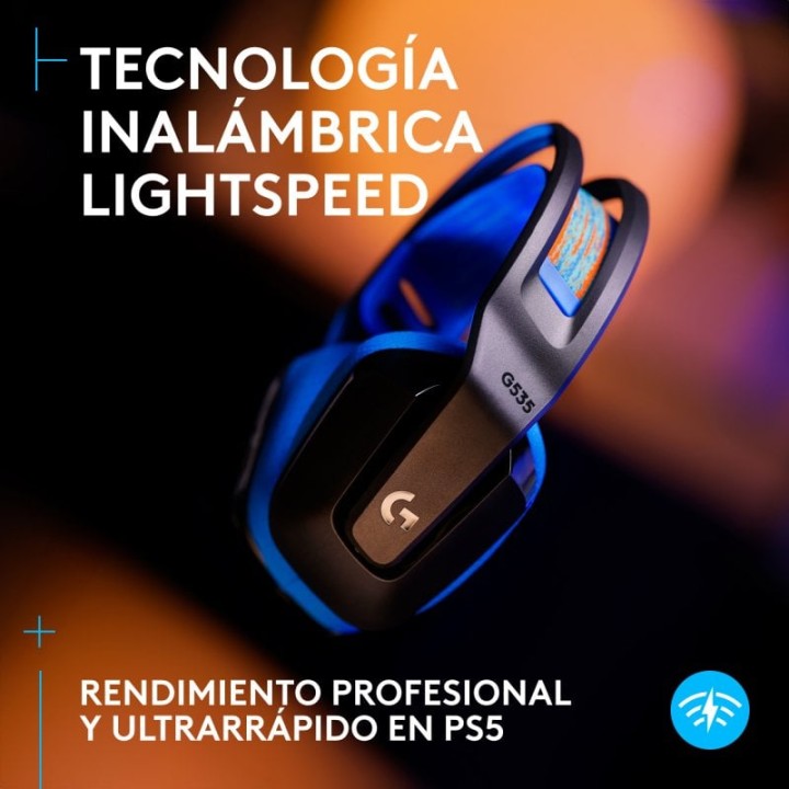 Logitech G G535 LIGHTSPEED Auriculares Gaming Inalámbricos y USB-C para PS4/PS5 con Micrófono Negro