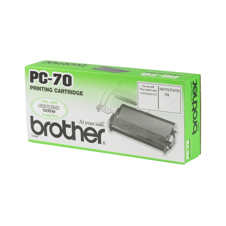 Cartucho y Bobina BROTHER FAX 140 páginas Negro (PC-70)
