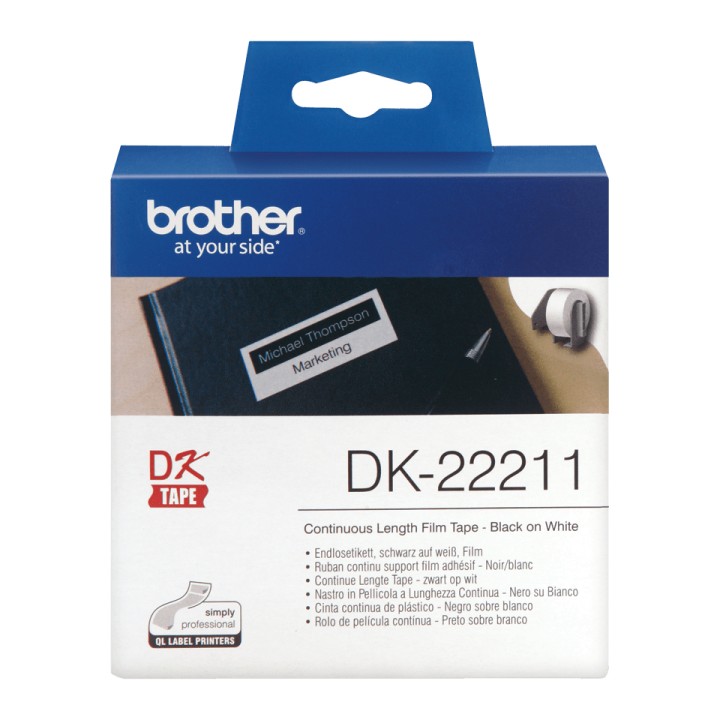 Cinta de Película Plástica BROTHER Blanca (DK-22211)