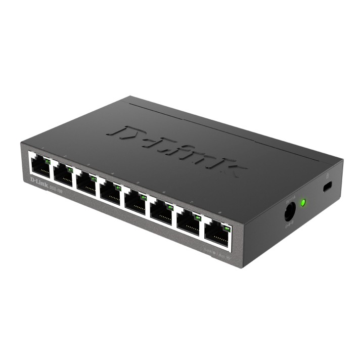 Switch D-Link 8p 10/100/1000 Metal Negro (DGS-108)
