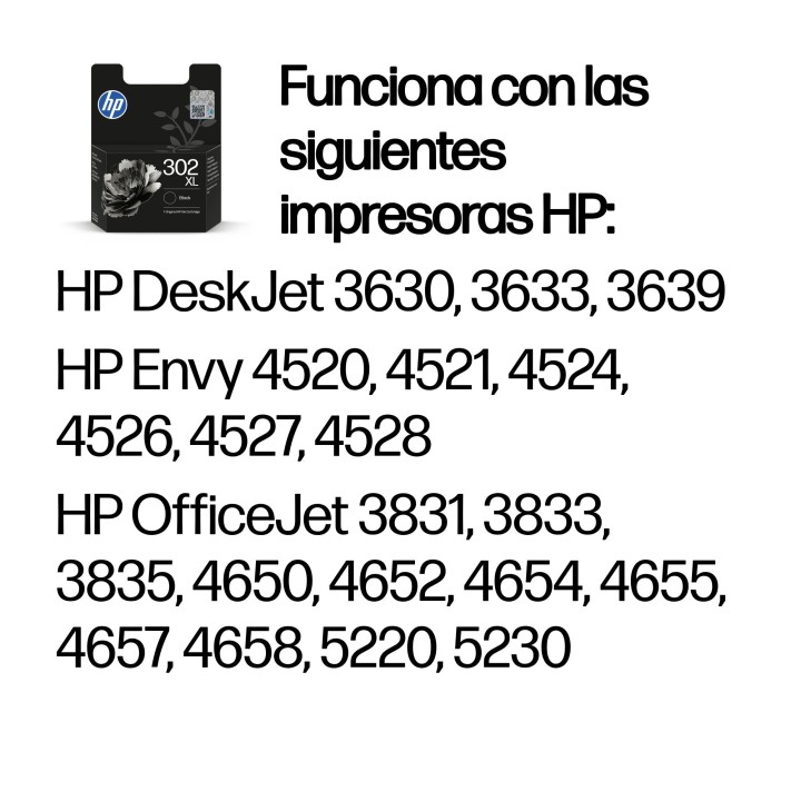 Tinta HP 302XL Negro 8.5ml 430 páginas (F6U68AE)