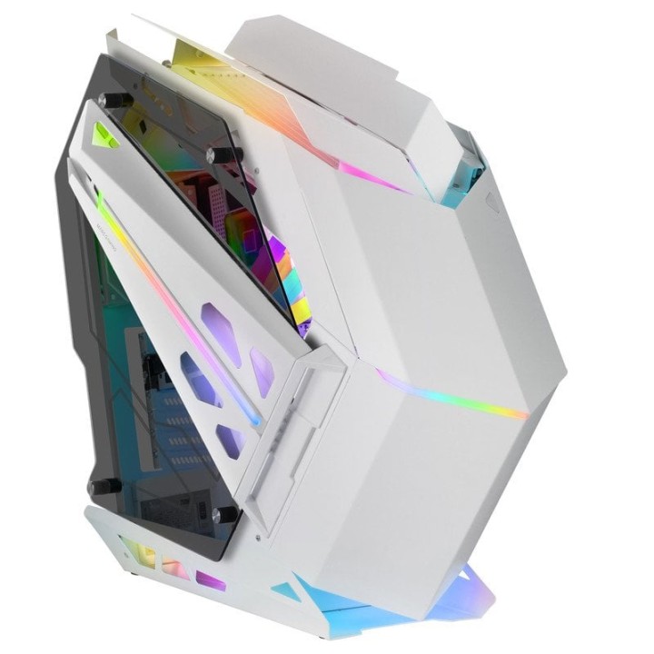 Mars Gaming MC-TITAN Caja Gaming RGB XXL ATX Doble Tira LED Iluminación Frontal ARGB Blanco