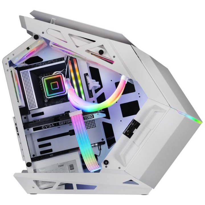 Mars Gaming MC-TITAN Caja Gaming RGB XXL ATX Doble Tira LED Iluminación Frontal ARGB Blanco