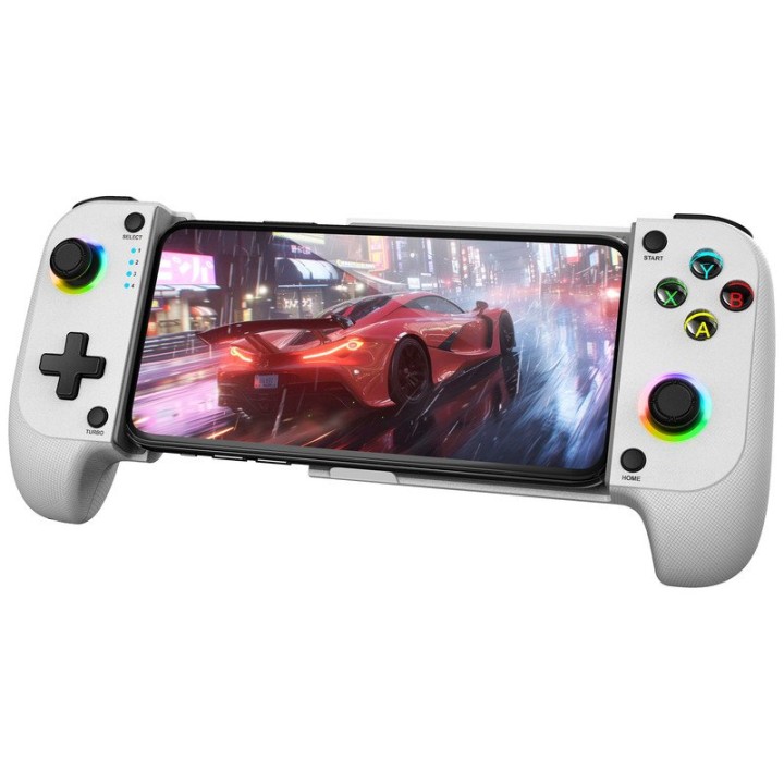 Mars Gaming MGPX Gamepad Vibración Dual Función Turbo Bluetooth 5.0 RGB Blanco para Android e IOS
