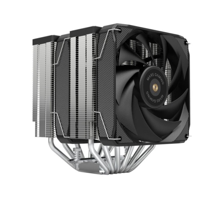 Mars Gaming MCPU-XU6 Disipador CPU Doble Torre TDP 350W 2x Ventiladores FDB 6 Heatpipes HCT Negro
