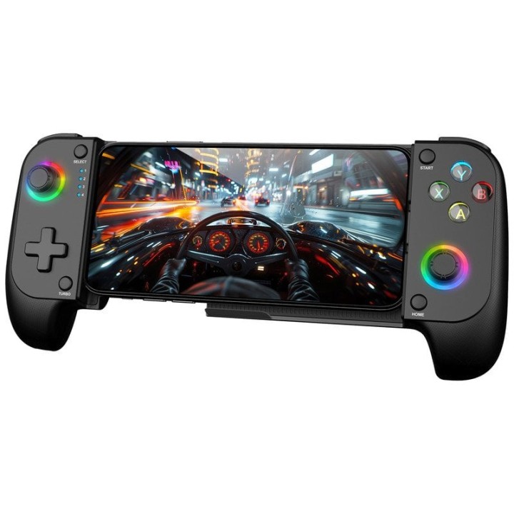 Mars Gaming MGPX Gamepad Bluetooth 5.0 para Android e IOS RGB Neon Vibración Dual Turbo Negro