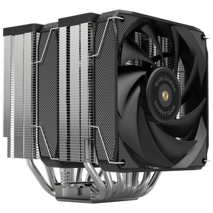 Mars Gaming MCPU-XU9 Disipador CPU Doble Torre TDP 400W 2x Ventiladores FDB 9 Heatpipes BPH Negro