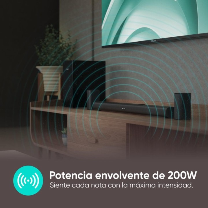 Nilait Harmony Sound bar Barra de sonido con subwoofer 200W Dolby Atmos, 5.2.1