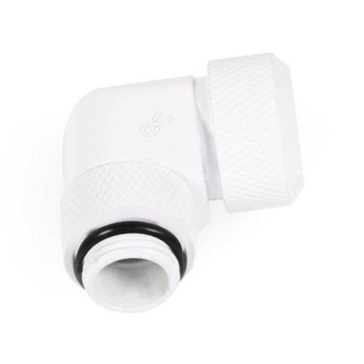 Alphacool Eiszapfen 16mm HardTube Racor de Compresión Giratorio 90º G1/4 Blanco