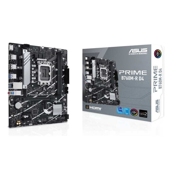 ASUS PRIME B760M-R D4: (1700) 2DDR4 HDMI RJ45 mATX