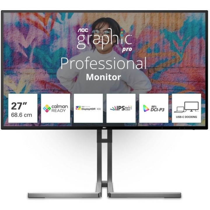 AOC Graphic Pro U27U3CV 27" LED Nano IPS UltraHD 4K Delta E