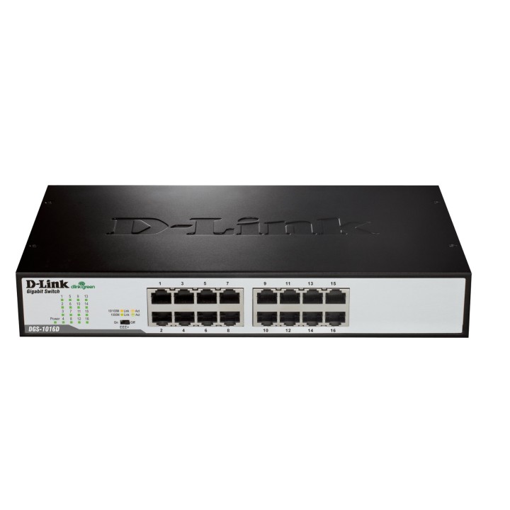 Switch D-Link 16xRJ45 GbE Rack Metal Negro (DGS-1016D)