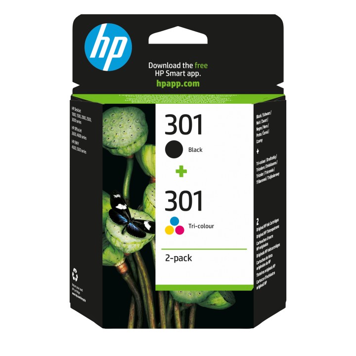 Tinta HP 301 Pack Tricolor/Negro 3ml/3ml (N9J72AE)