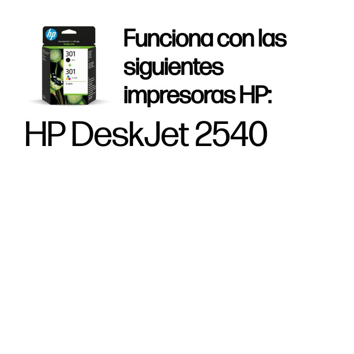 Tinta HP 301 Pack Tricolor/Negro 3ml/3ml (N9J72AE)