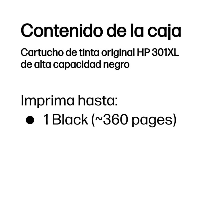 Tinta HP 301XL Negro 8ml 430 páginas (CH563EE)