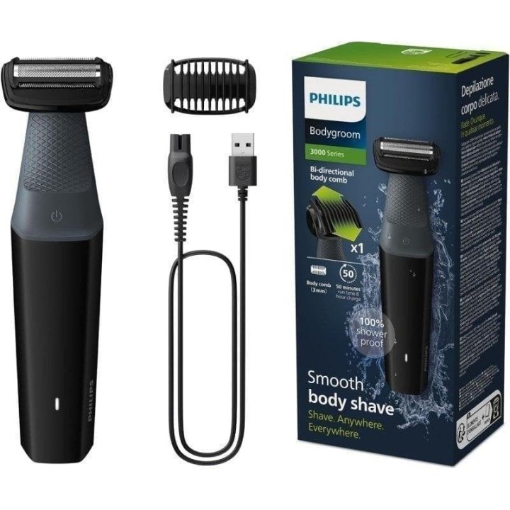 Philips BG3017/01 BodyGroom Series 3000 Afeitadora Corporal Negra