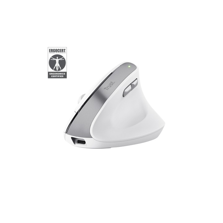 Ratón Vertical Trust Bayo II Óptico RF Blanco (25398)