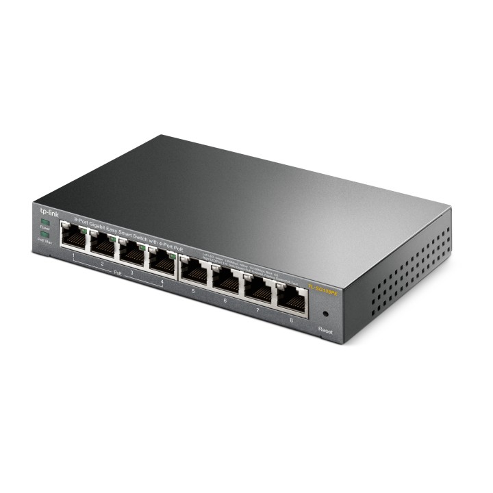 Switch TP-Link 8xRJ45 GbE PoE 55W Negro (TL-SG108PE)