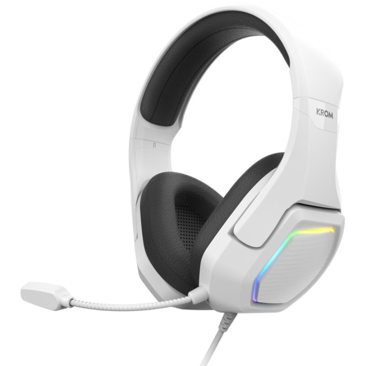 Krom Kopa 7.1 RGB Auriculares Gaming 7.1 Virtual USB Multiplataforma Blancos