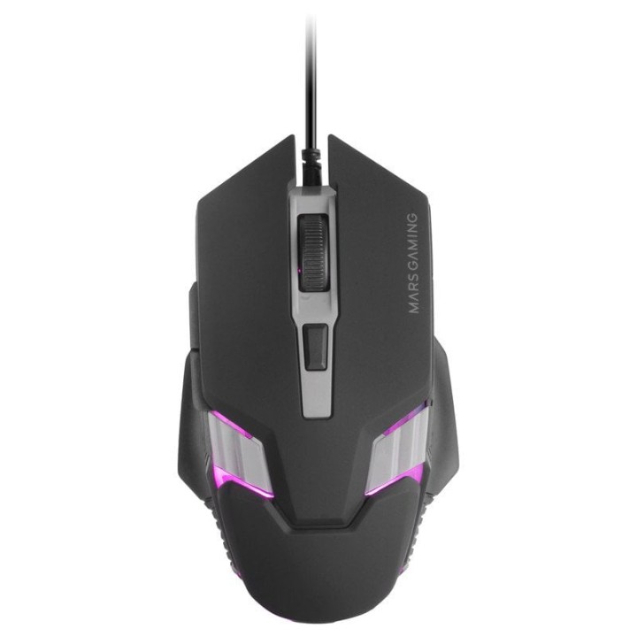 Mars Gaming Mmm024 Ratón Gaming Rgb Flow Sensor Óptico 4000 Dpi Switches Mecánicos Huano Negro