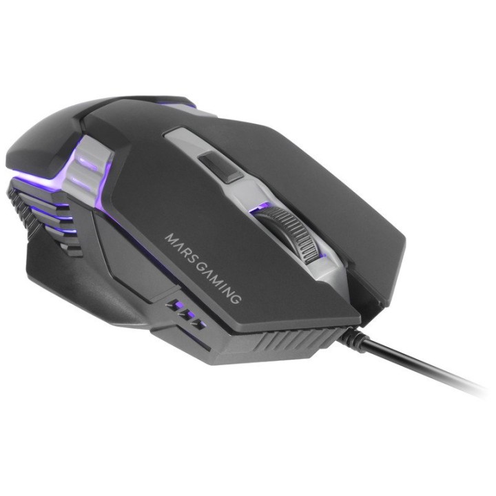 Mars Gaming Mmm024 Ratón Gaming Rgb Flow Sensor Óptico 4000 Dpi Switches Mecánicos Huano Negro
