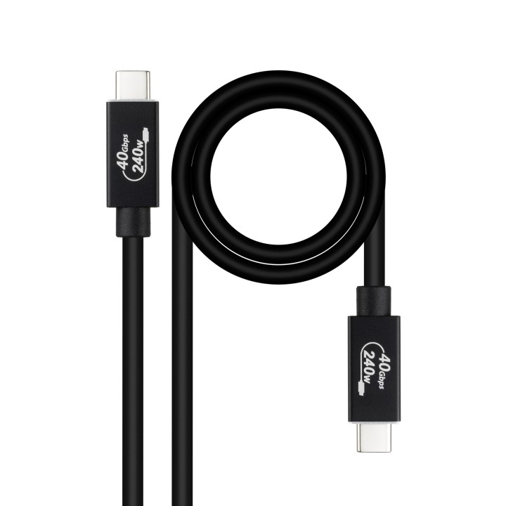 Nanocable USB-C 4.0 M/M 1m Negro (10.01.5001)