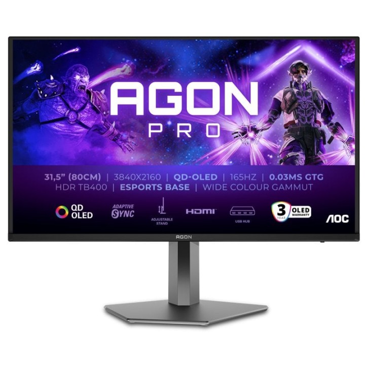 AOC AG326UD 31.5" QD-OLED UltraHD 4K 165Hz 0.03ms HDR400