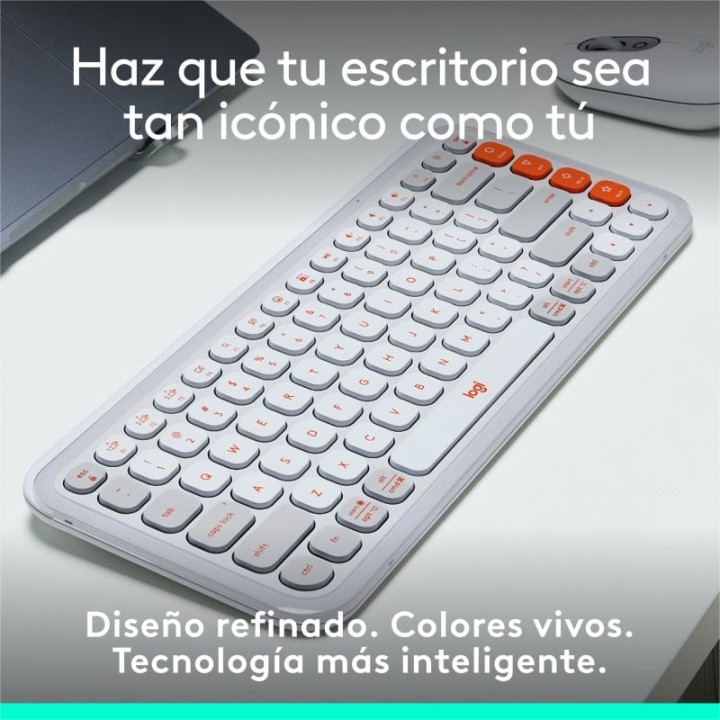 Logitech Pop Icon Keys teclado Inalámbrico Bluetooth Blanco