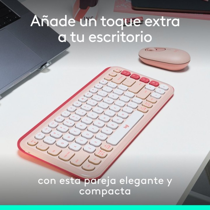 Logitech Pop Icon Combo Pack Teclado + Ratón Inalámbrico Rosa