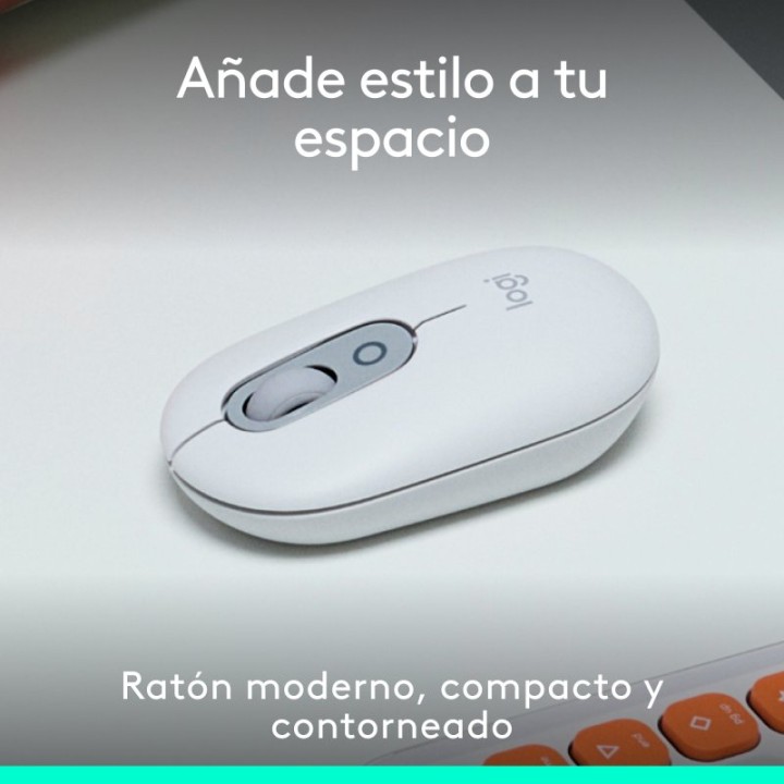 Logitech Pop Mouse Ratón Inalámbrico Compacto con Función de Emojis Personalizables Blanco