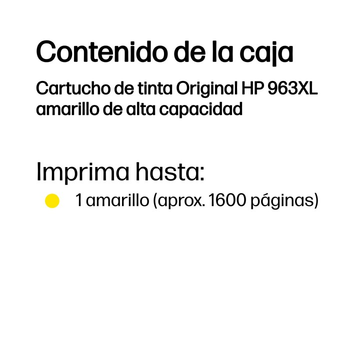 Tinta HP 963XL Amarillo 22.92ml 1600 páginas (3JA29AE)