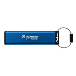 Kingston IronKey Keypad 200 Memoria USB 64GB USB 3.2 Azul