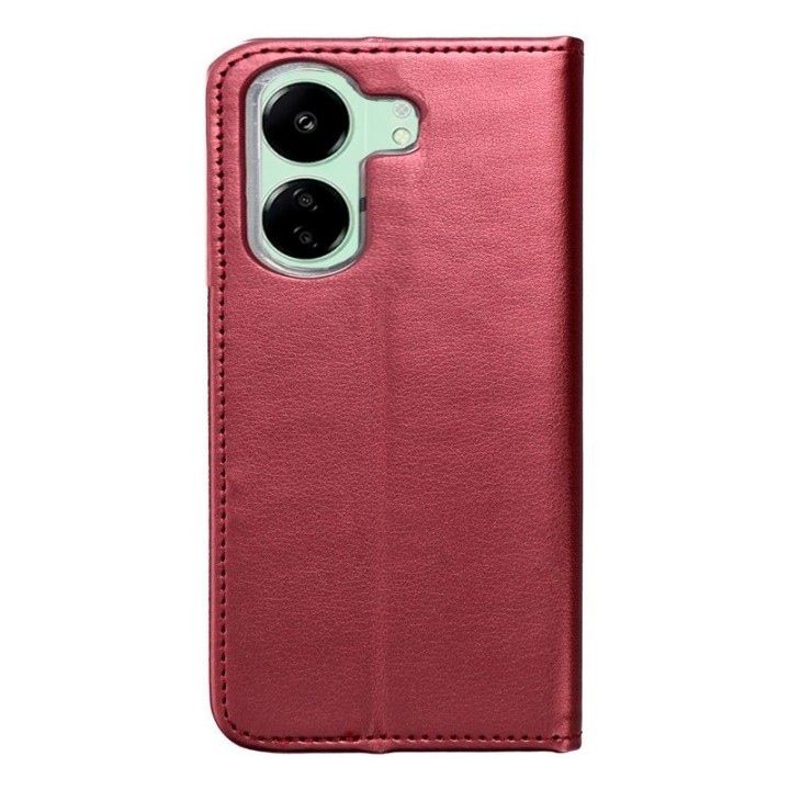 Cool Funda Flip Cover Liso Burgundy para Xiaomi Redmi 13C/13C 5G/POCO C65