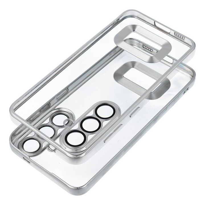 Cool Funda Bumper con Borde Metalizado Plata para Xiaomi Redmi 13C/13C 5G/POCO C65