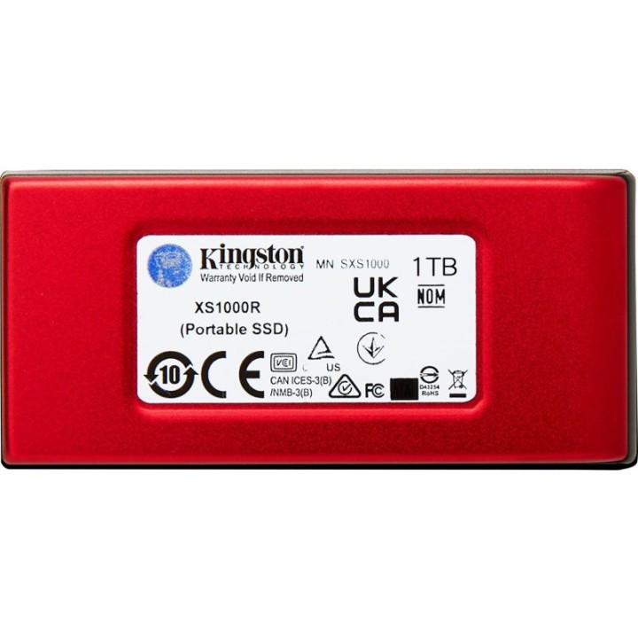 Kingston XS1000 Disco SSD Externo 1TB USB 3.2 Rojo