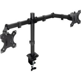 TooQ Soporte de Mesa para 2 Pantallas 17-27" Negro