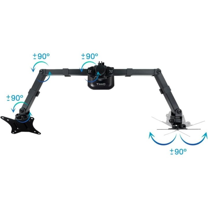 TooQ Soporte de Mesa para 2 Pantallas 17-27" Negro