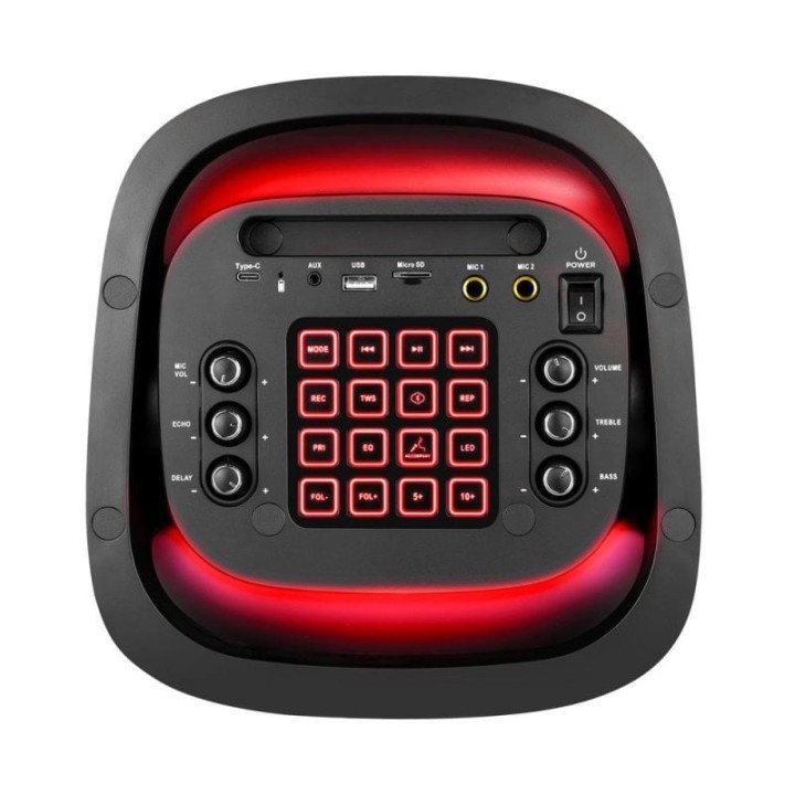 Phoenix Rumbleboss Altavoz Bluetooth Karaoke Portátil 80W RMS Negro