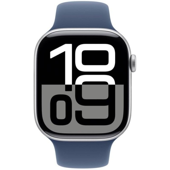 Apple Watch Series 10 GPS + Cellular 46mm Caja Aluminio Plata con Correa Deportiva Azul Denim S/M