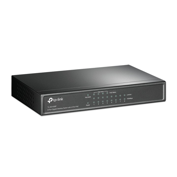 Switch TP-Link 8xRJ45 10/100/1000 PoE Negro(TL-SG1008P)