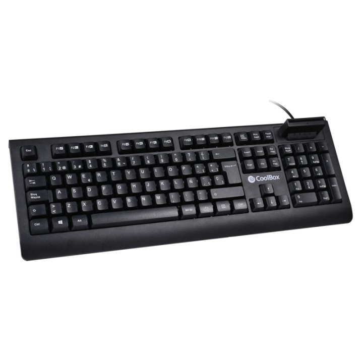 CoolBox COO-TEC04DNI Teclado USB con Lector de Tarjetas Inteligentes Negro
