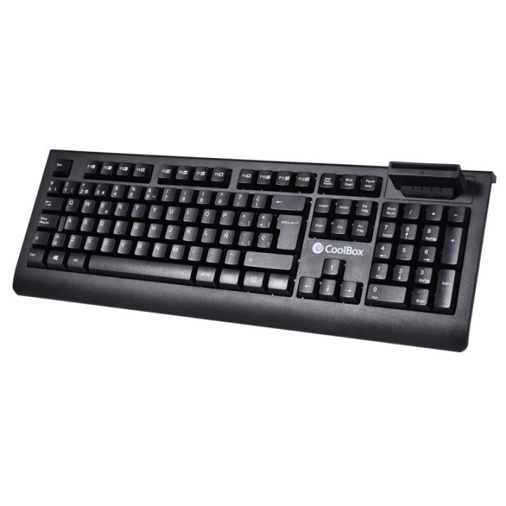 CoolBox COO-TEC04DNI Teclado USB con Lector de Tarjetas Inteligentes Negro
