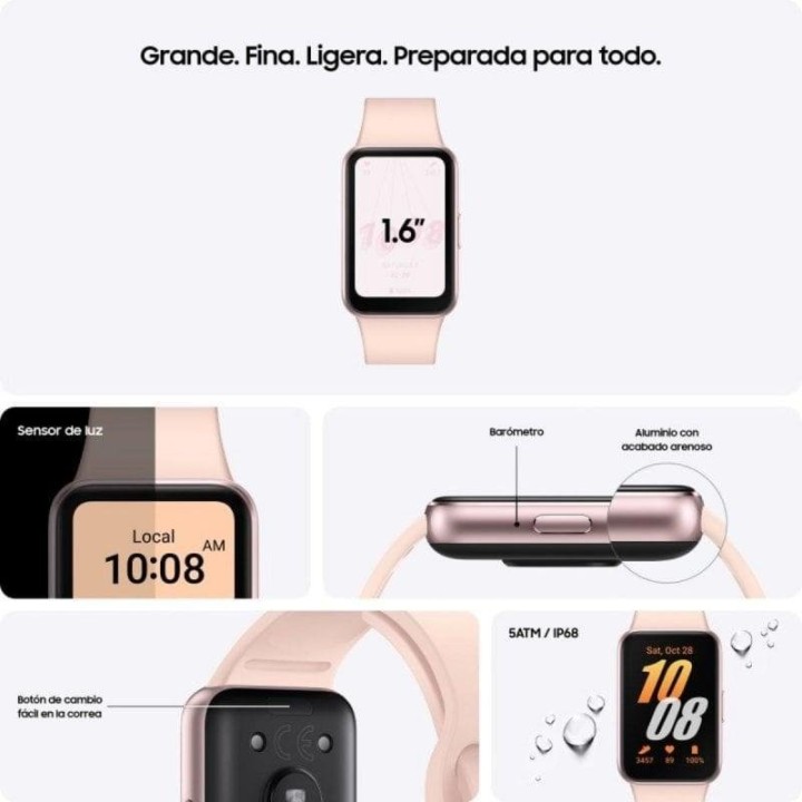 Samsung Galaxy Fit3 Rosa Smart Band Batería 13 Días